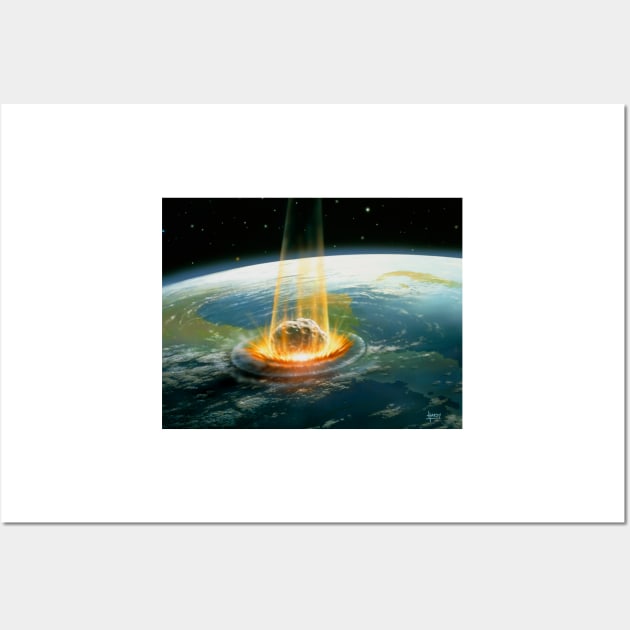 Artwork of the Chicxulub asteroid impact (E402/0049) Wall Art by SciencePhoto